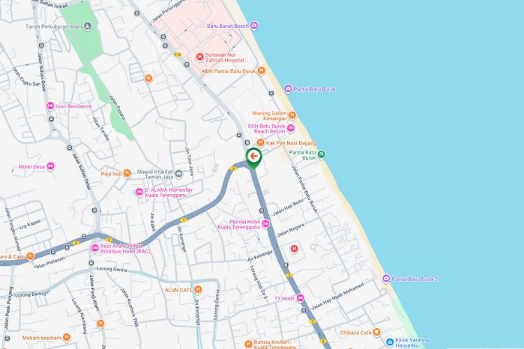 Map - Free Standing Billboard at Jalan Sultan Mahmud, Kuala Terengganu, Terengganu (near McDonald's Pantai Batu Buruk)