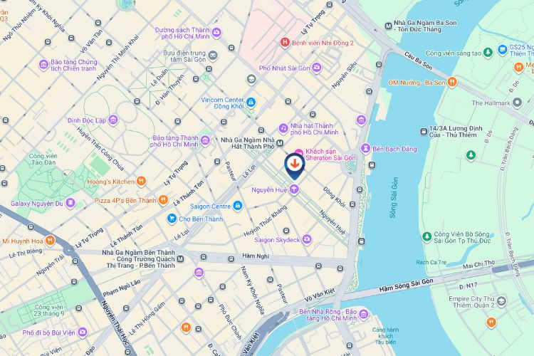 Map - Vertical Curved LED Screen Billboard at 33 Nguyen Hue, Sai Gon, Ho Chi Minh City