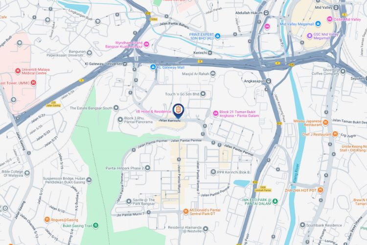 Map - 11 Panel Digital Street Bunting Billboard at Jalan Kerinchi, Kuala Lumpur (Bangsar South)