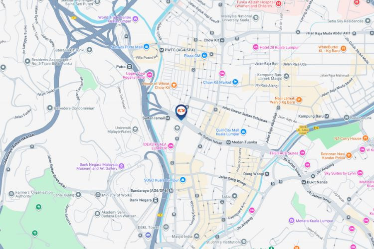 Map - Digital Overhead Bridge Billboard at Jalan Sultan Ismail, Kuala Lumpur (Near LRT Sultan Ismail)