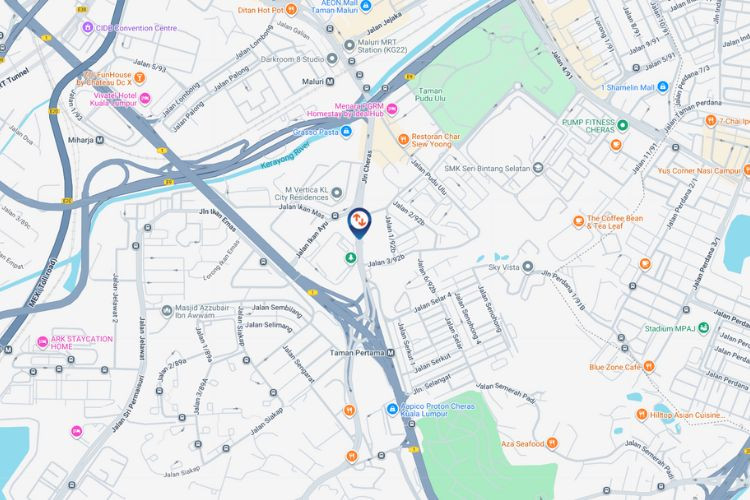 Map - Digital Overhead Bridge Billboard at Jalan Cheras, Kuala Lumpur