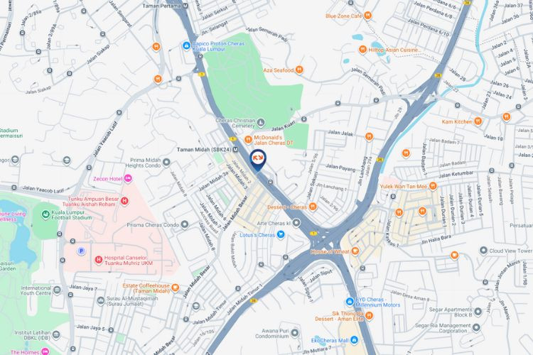 Map - Digital Overhead Bridge Billboard at Jalan Cheras, Kuala Lumpur