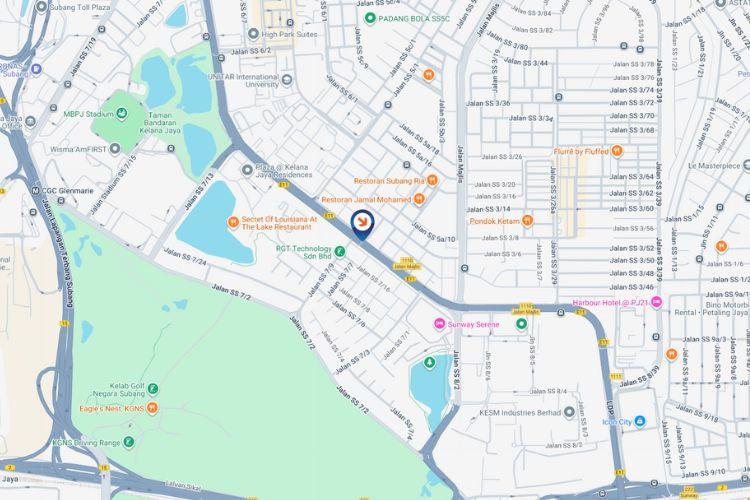 Map - Digital Overhead Bridge Billboard at LDP Highway KM14.5, Petaling Jaya, Selangor (towards Kompleks Sukan PKNS)