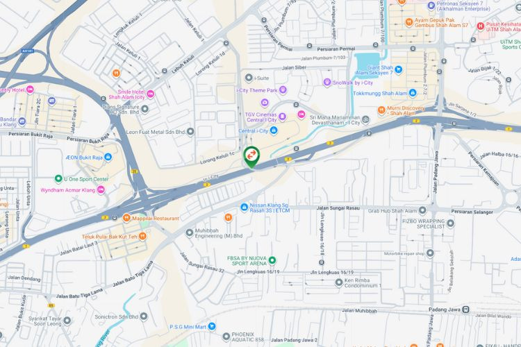 Map - Overhead Bridge Billboard at Federal Highway KM6.5, Klang, Selangor (near Central I-City)