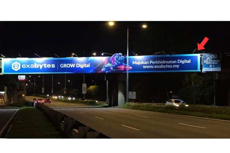 Night View - Overhead Bridge Billboard at Jalan Pesisir Pantai, Lebuhraya Tun Dr. Lim Chong Eu, Bayan Lepas, Penang (to Bayan Lepas)