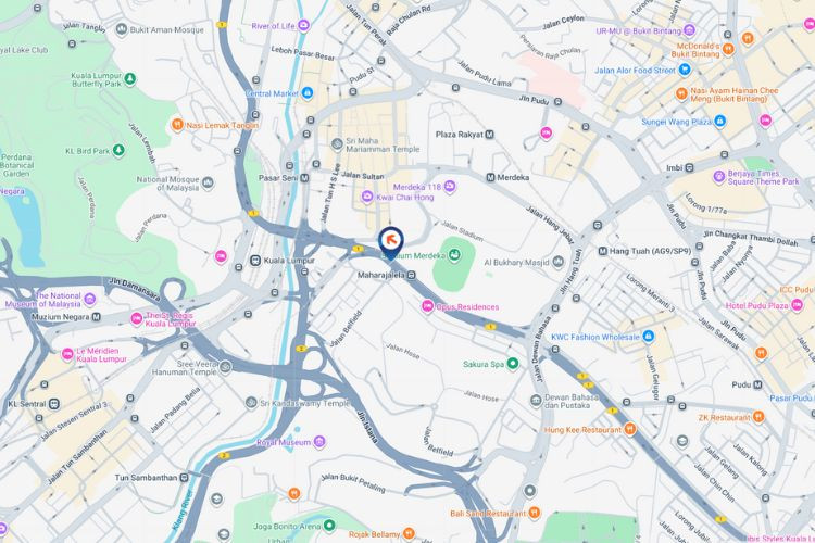 Map - Digital Overhead Bridge Billboard at Jalan Maharajalela, Kuala Lumpur