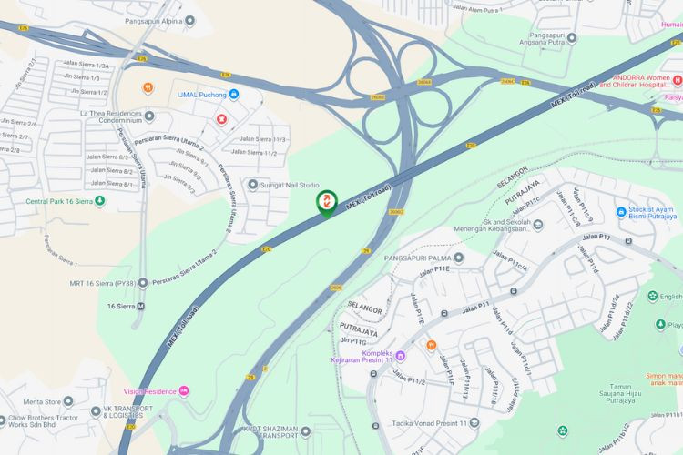 Map - Horizontal Unipole Billboard at MEX Highway KM22.2, Cyberjaya, Kuala Lumpur