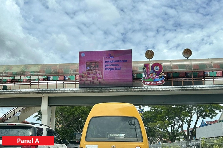 2 Sided Digital Overhead Bridge Billboard at Jalan Kingsway, Miri, Sarawak (in the heart of Miri)