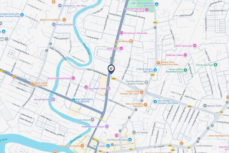 Map - Vertical Digital Screen Billboard at Darul Aman Highway / Jalan Teluk Wanjah, Alor Setar, Kedah (infront Aman Central Mall)