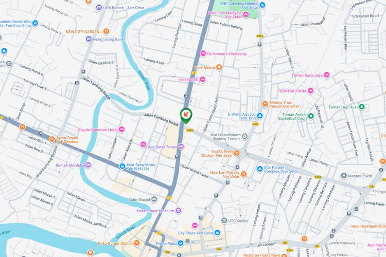 Map - Vertical Minipole Billboard at Darul Aman Highway / Jalan Tambang Badak, Alor Setar, Kedah (infront Aman Central Mall)