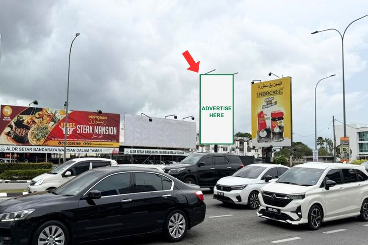 Vertical Minipole Billboard at Darul Aman Highway / Jalan Teluk Wanjah, Alor Setar, Kedah