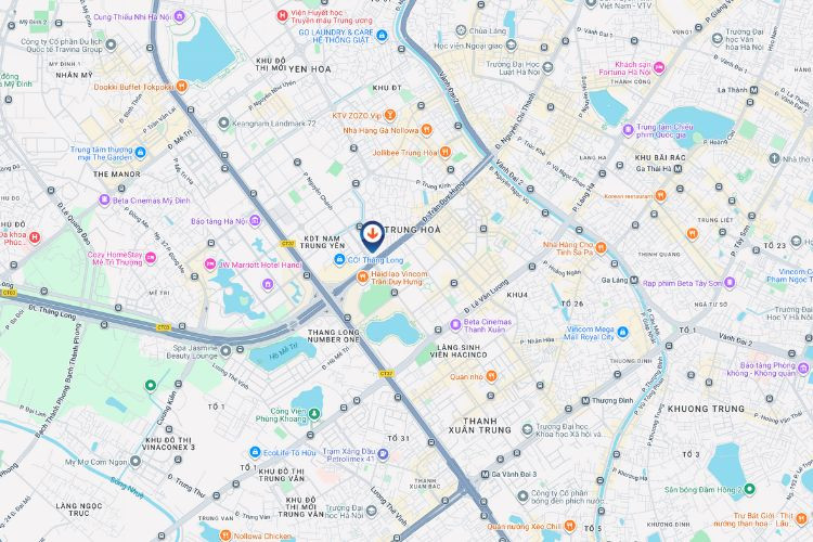 Map - Horizontal LED Wall Cladding Billboard at 217 Tran Duy Hung, Thanh Xuan Ward, Ha Noi City