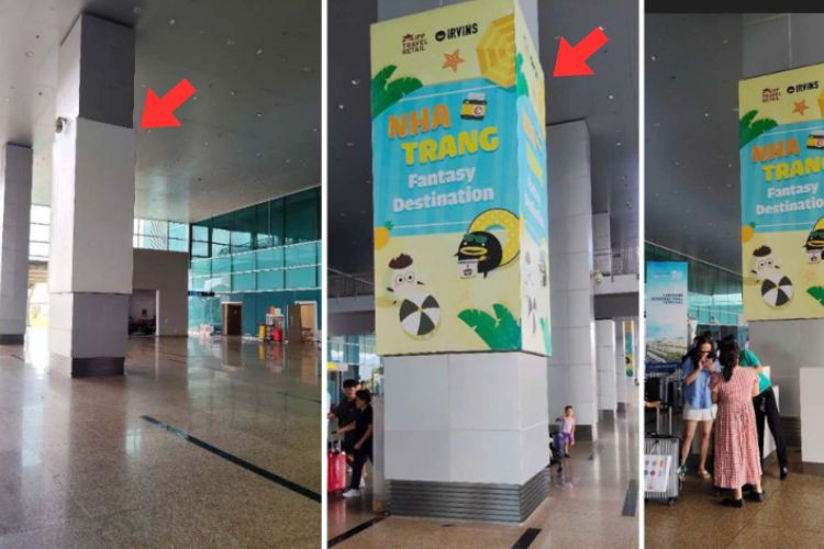 4 Sided Vertical Airport LED Screen Billboard at Cam Ranh International Airport, Bac Cam Ranh Ward, Khanh Hoa