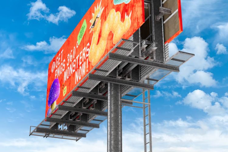 Unipole billboard