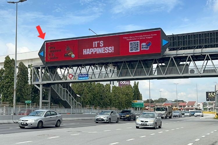 1 Panel Digital Overhead Bridge Billboard at LDP Highway KM15.7, Petaling Jaya, Selangor (from Western Digital)