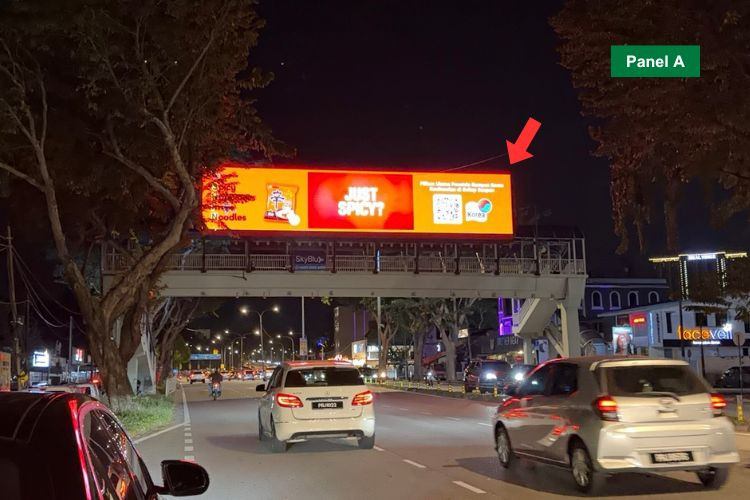 Night View - Digital Overhead Bridge Billboard at Jalan Masjid Negeri, Jelutong, Penang (beside Shell)