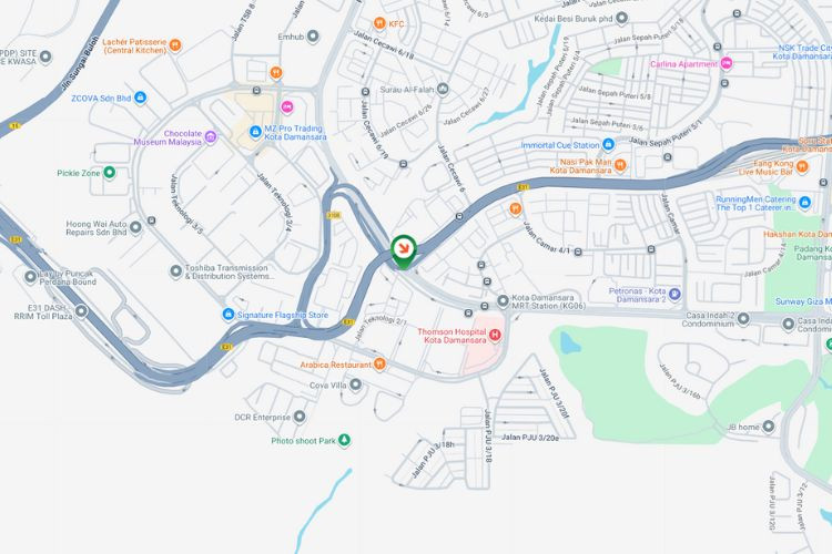 Map - Overhead Bridge Billboard at Persiaran Surian, Petaling Jaya, Selangor (near Kota Damansara MRT Station & Thomson Hospital)