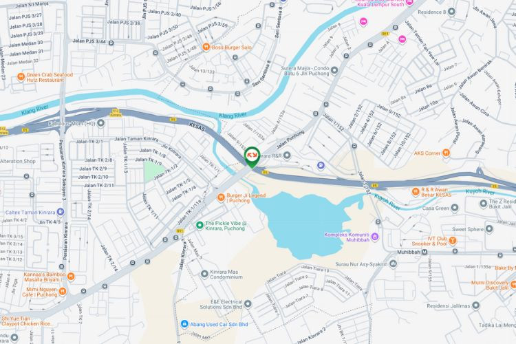 Map - Overhead Bridge Billboard at KESAS Highway KM46.12, Kuala Lumpur