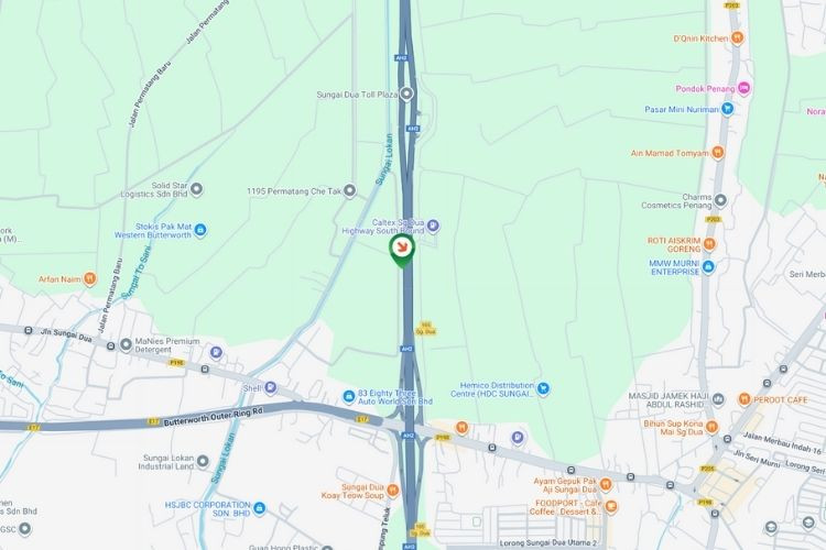 Map - Free Standing Billboard at NSE Highway KM129, Butterworth, Penang (before Plaza Tol Sungai Dua)