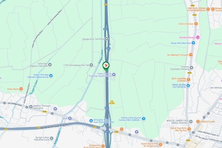 Map - Free Standing Billboard at NSE Highway KM128.9, Butterworth, Penang (before Plaza Tol Sungai Dua)