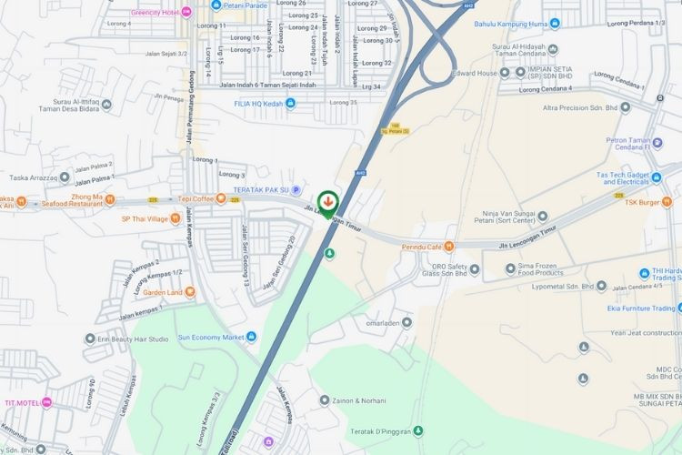 Map - Free Standing Billboard at NSE Highway KM108.1, Sungai Petani, Penang (NB)