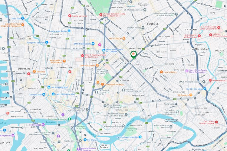 Map - Rooftop Billboard at Craig St. cor España Blvd, Manila, Metro Manila (near railway)