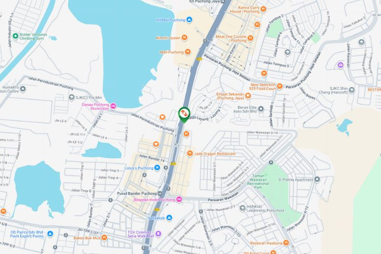 Map - Vertical Minipole Billboard at LDP Highway KM22.1, Puchong, Selangor (Near IOI Mall Puchong)