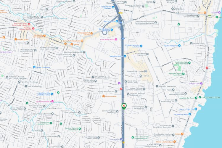 Map -  Vertical Rooftop Billboard at Km.17 East Service Road, Bicutan, Paranaque, Metro Manila (Visible via SLEX and Skyway)