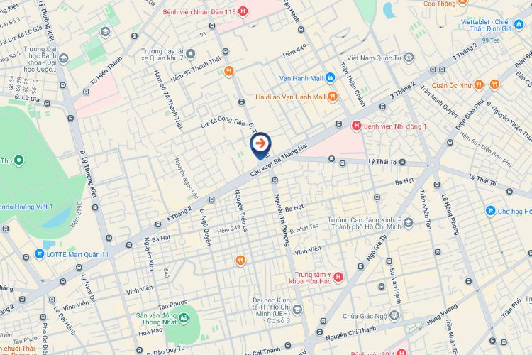 Map - Horizontal LED Screen Billboard at 3/2 - Nguyen Tri Phuong - Thanh Thai intersection, District 10, Ho Chi Minh City