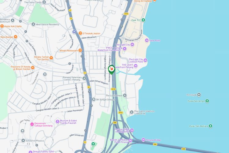 Map - Vertical Unipole Billboard at Tun Dr. Lim Chong Eu Highway, Gelugor, Penang