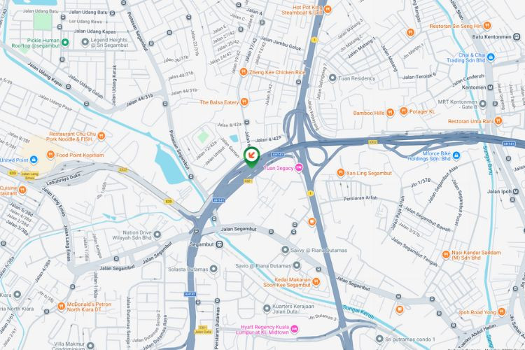 Map - Overhead Bridge Billboard at DUKE Highway, Kuala Lumpur (towards Wangsa Maju)