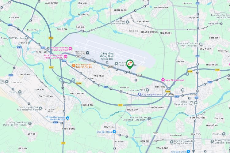 Map - Horizontal Unipole Billboard at Noi Bai International Airport, Noi Bai Ward, Ha Noi City (Pillar 1)