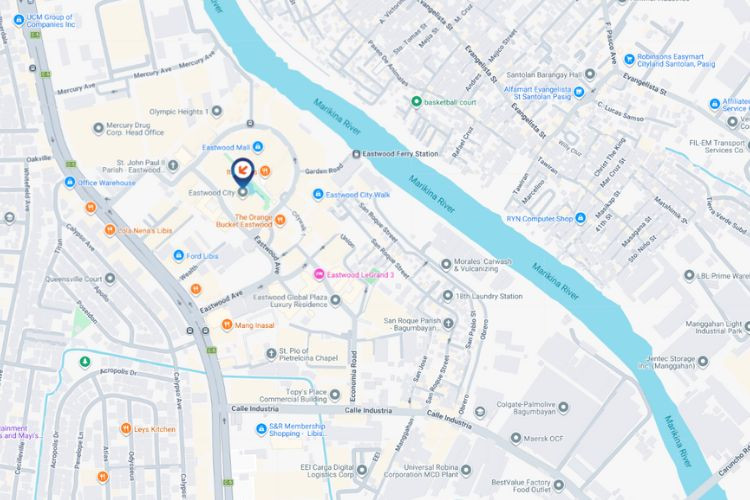 Map - Vertical Digital Screen Billboard at Eastwood City, E. Rodriguez Jr. Ave., Quezon City, Metro Manila (In front of Eastwood Central Park Lagoon)