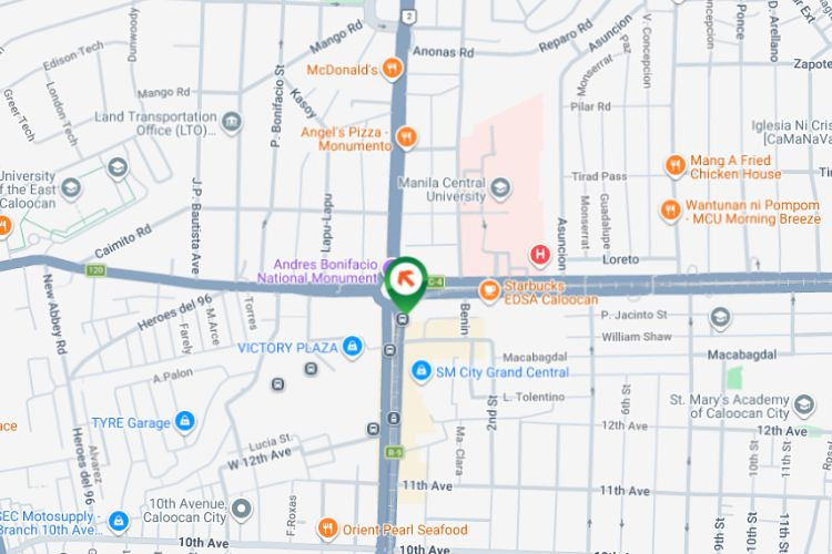 Map - Vertical Rooftop Billboard at Rizal Avenue Extension, Caloocan, Metro Manila (on top of Dianne Building)