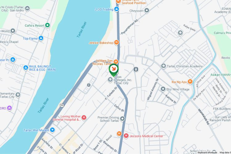 Map - Horizontal Rooftop Billboard at Brgy. San Nicolas MacArthur Highway, Tarlac City, Tarlac (Rising Sun Bldg.)