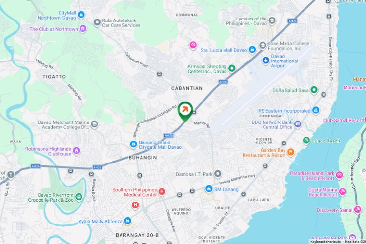 Map - Horizontal Rooftop Billboard at Carlos P. Garcia National Highway, Buhangin, Davao City, Davao del Sur (Near Francisco Bangoy International Airport)