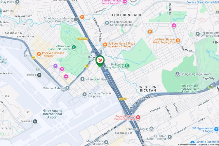 Map - Square Free Standing Billboard at Col. Jesus Villamor Air Base, South Luzon Expressway, Pasay, Metro Manila (Northbound-facing, Near SLEX-Nicholas Toll Plaza)