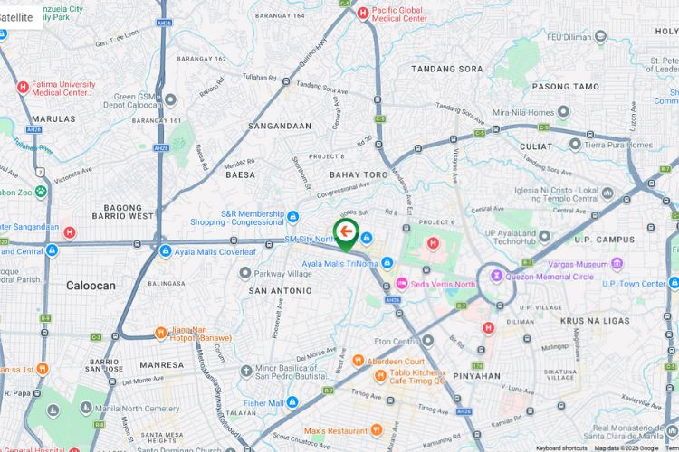 Map -  Vertical Wall-Mounted Billboard at 1107 Epifanio de los Santos Ave, Project 7, Quezon City, Metro Manila (Across SM North EDSA)