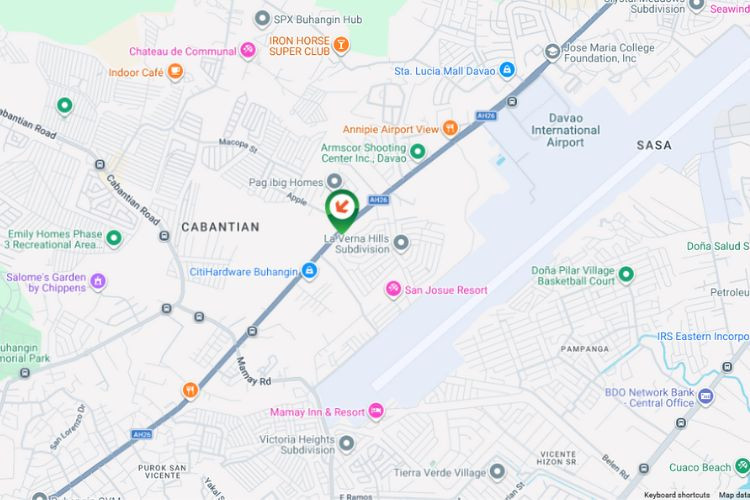 Map - Vertical Rooftop Billboard at Laverna Hills, Carlos P. Garcia National Highway, Buhangin, Davao City, Davao del Sur (Airport bound, Near Francisco Bangoy International Airport)