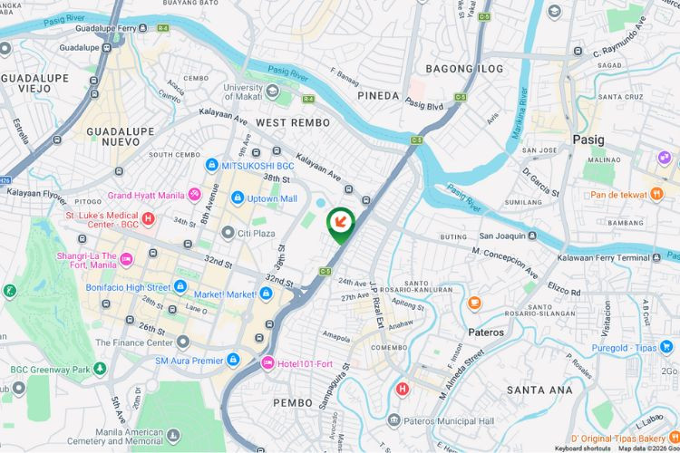 Map - Vertical Rooftop Billboard at Carlos P. Garcia Ave, Taguig, Metro Manila (Near Kalayaan Ave)