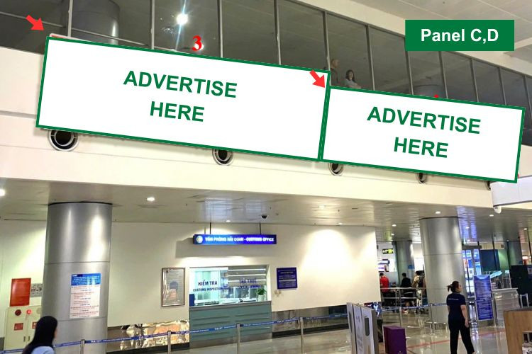 Panel C,D - Horizontal Light Box Billboard at Tan Son Nhat International Airport, Tan Son Hoa Ward, Ho Chi Minh City (Passenger arrivals Customs Inspection Area, International Arrivals Baggage Claim Area, Terminal 2)