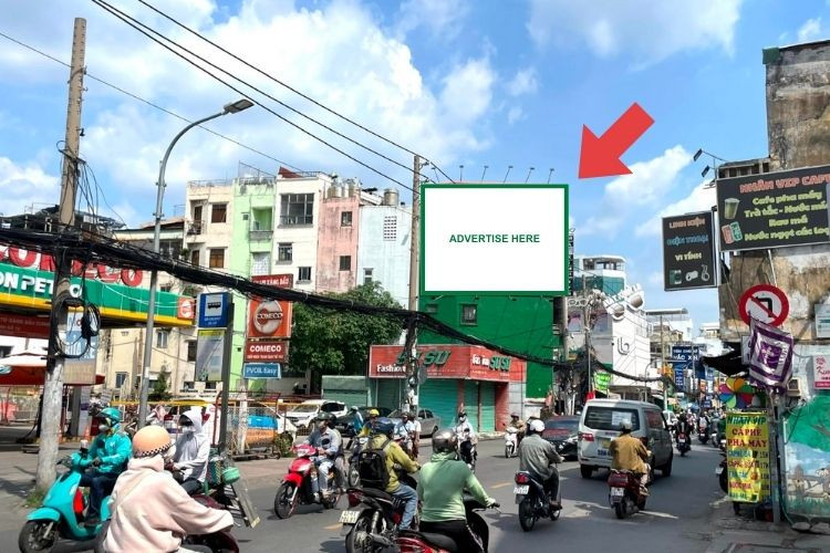 1 Panel Vertical Wall-mounted Pano Billboard at 442 Cach Mang Thang 8, Nhieu Loc, Ho Chi Minh City