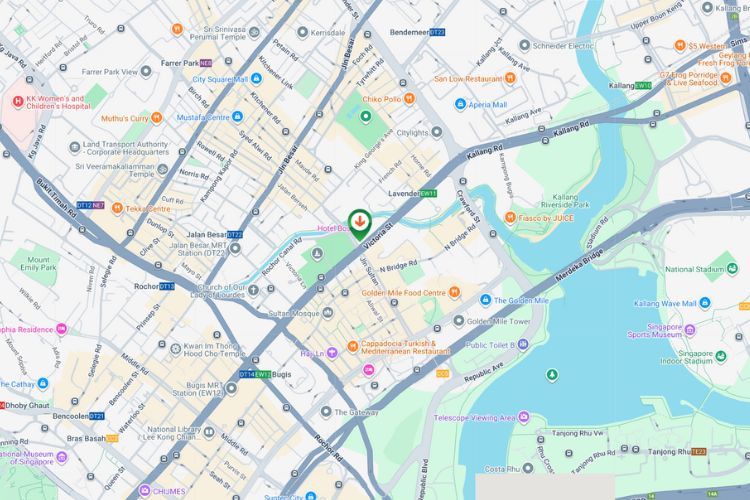 Map - Frontlit Billboard at Jalan Sultan / Victoria St, Kallang, Central Region (attached to Hotel Boss)