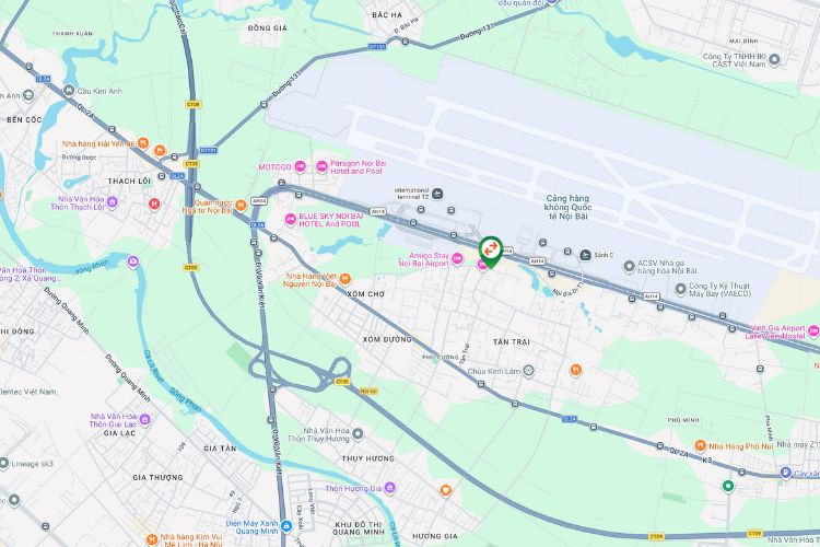 Map - Horizontal Unipole Billboard at Noi Bai International Airport, Ba Dinh Ward, Ha Noi City (Opposite Noi Bai T2 terminal, Nhat Tan - Noi Bai street)