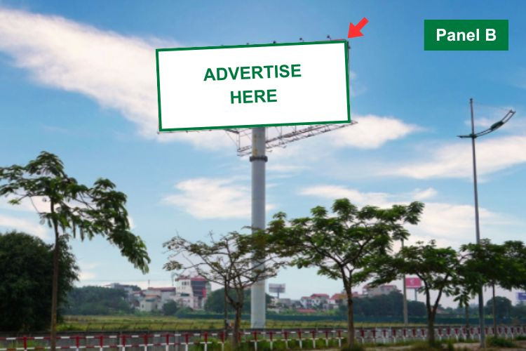 Panel B - Horizontal Unipole Billboard at Noi Bai International Airport, Ba Dinh Ward, Ha Noi City (Opposite Noi Bai T2 terminal, Nhat Tan - Noi Bai street)