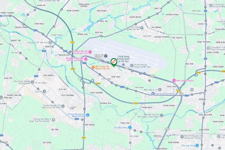 Map - Horizontal Unipole Billboard at Noi Bai International Airport, Ba Dinh Ward, Ha Noi City (Opposite Noi Bai Airport, Nhat Tan - Noi Bai street)