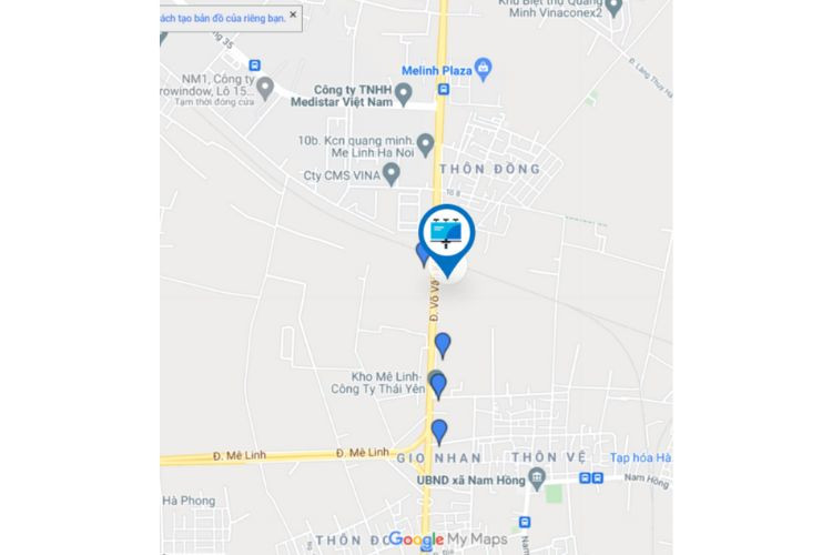 Map - Horizontal Unipole Billboard at H2/7+20 23A Thang Long, Ba Dinh Ward, Ha Noi City ( On the right side of the Thang Long-Noi Bai Expressway, heading from the city center to Noi Bai Airport)