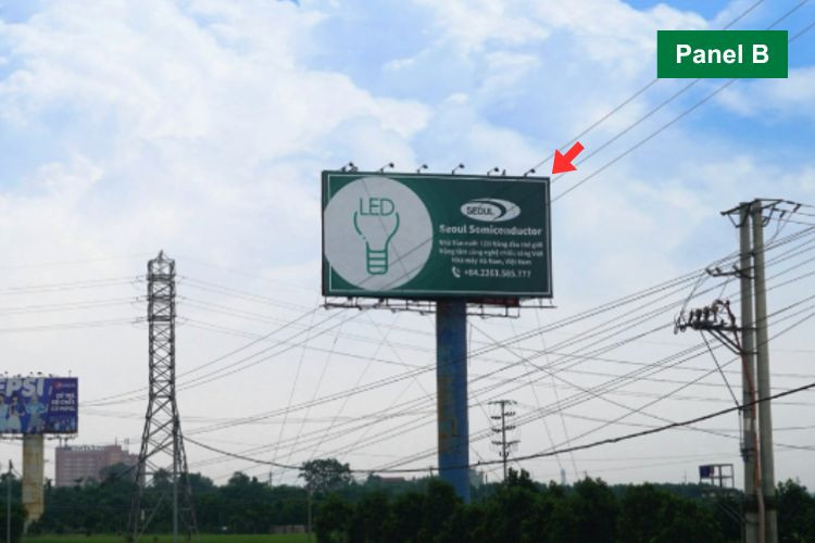 Panel B - Horizontal Unipole Billboard at H2/7+20 23A Thang Long, Ba Dinh Ward, Ha Noi City ( On the right side of the Thang Long-Noi Bai Expressway, heading from the city center to Noi Bai Airport)