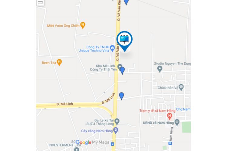 Map - Horizontal Unipole Billboard at H2/7+20 23A Thang Long, Ba Dinh Ward, Ha Noi City ( On the right side of the Thang Long-Noi Bai Expressway, heading from the city center to Noi Bai Airport)