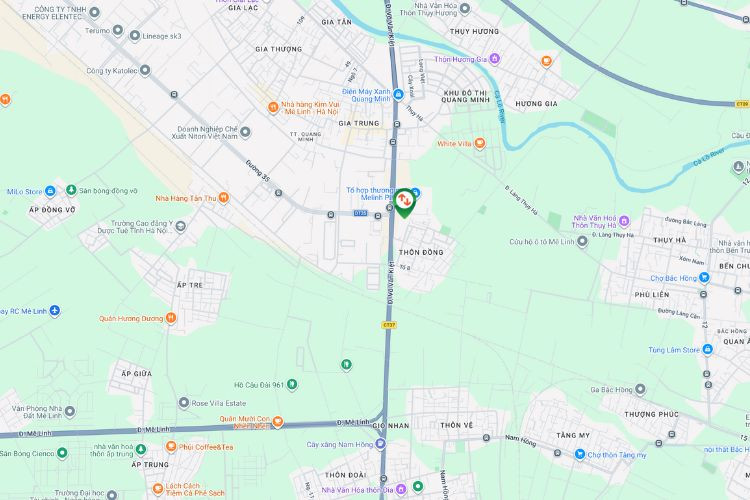 Map - Horizontal Unipole Billboard at H2/7+20 23A Thang Long, Ba Dinh Ward, Ha Noi City ( On the right side of the Thang Long-Noi Bai Expressway, heading from the city center to Noi Bai Airport)